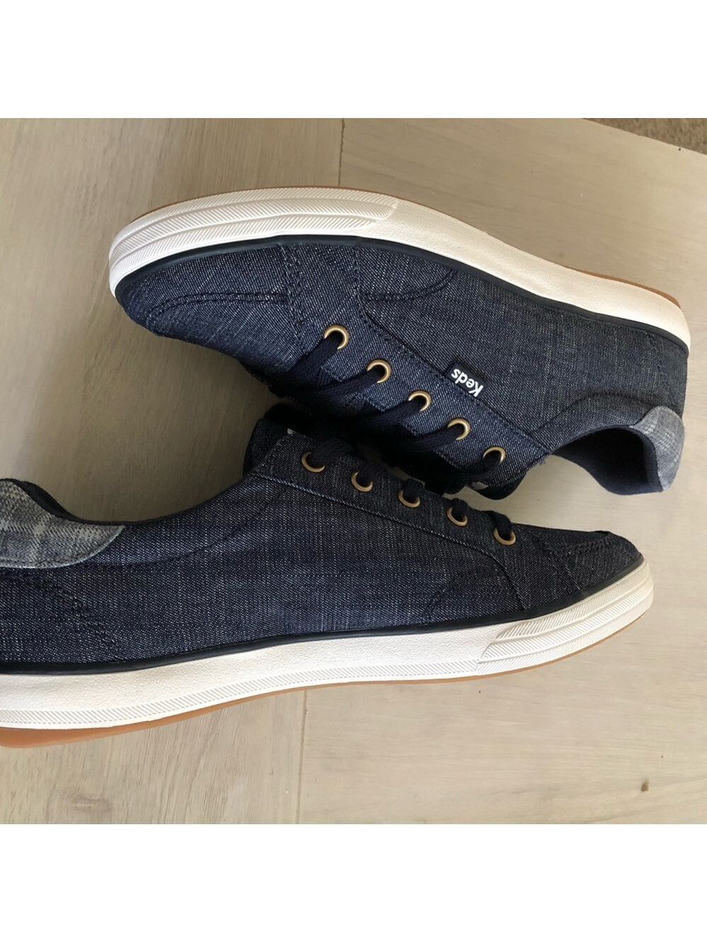 Keds WOMENS Center III Navy Denim Low-Top Lace Up Sneakers Size 7.5 New - Picture 3 of 10